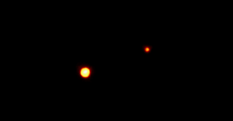 Pluto and Charon at distance